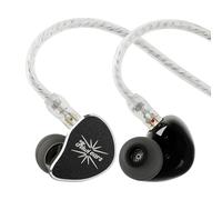 Linsoul Kiwi Ears Belle In Ear Monitor con Driver Dinamico DLC da 10 mm, Cuffie con Cavo Doppio Strato Argento, IEM Professionali per Palcoscenico/Gaming/Produzione Musicale (Typec MIC, Nero)