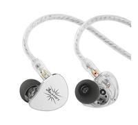 Linsoul Kiwi Ears Belle In Ear Monitor con Driver Dinamico DLC da 10 mm, Cuffie con Cavo Doppio Strato Argento, IEM Professionali per Palcoscenico/Gaming/Produzione Musicale (3.5mm No MIC, Argento)