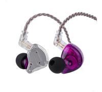 Linsoul KZ ZS10 Pro 4BA+1DD 5 driver in auricolari HiFi in metallo con frontalino in acciaio inox, cavo staccabile a 2 pin, With Mic, Purple