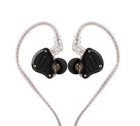 Linsoul KZ ZS10 Pro 4BA+1DD 5 Driver in-Ear HiFi Metal Earphones with Stainless Steel Faceplate, 2 Pin Detachable Cable (nero scuro, con microfono)