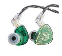 Linsoul TANGZU Wan'er S.G HiFi 10mm Driver dinamico PET Diaframma Cuffie In Ear, Cavo Staccabile da Incasso 2Pin OFC Intrecciato per Audiofili Musicista DJ(Verde, con microfono)