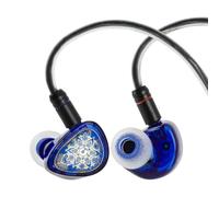 Linsoul TANGZU Wan'er S.G II in Ear Monitor, Cuffie HiFi Cablate, Auricolari Gaming IEM con Driver Dinamico da 10mm e Diaframma PET con Cavo OFC Staccabile 2Pin per DJ Audiofili(Blu,3.5mm Con Mic)