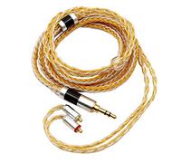 Linsoul Tripowin Zonie IEM Cavo, 16 Core Placcato Argento Cordoni Aggiornati, 1.25m SPC in Ear Monitor Cavi per 7hz Zero:2 Orchestra Lite Cadenza Hype4 Supermix4(MMCX,3.5mm)(Oro)