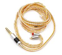 Linsoul Tripowin Zonie IEM Cavo, 16 Core Placcato Argento Cordoni Aggiornati, 1.25m SPC in Ear Monitor Cavi per 7hz Zero:2 Orchestra Lite Cadenza Hype4 Supermix4(2pin 0.78mm, 4.4mm)(Oro)