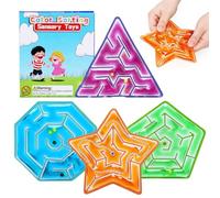 LinStyle 4 PCS Labirinto Gioco Sensoriale Giocattoli Gel,Anti Stress Autismo Giocattoli per Bambini con Autismo,ADHD e Ansia | Giochi Silenziosi da Aula,Giochi da Viaggio,Essenziali per Viaggi in Auto