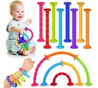 LinStyle 8 Pezzi Bastoncini Sensoriali,Giocattolo Ventosa in Silicone,Giochi da Viaggio,Fidget Toys Antistress Bambini,Bastoncini Tattici Calmanti per Bambini con Autismo, ADHD e Ansia