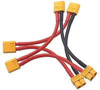 LINSYRC 2 Pezzi Adattatore 1-Femmina a 2-Maschio Connettore Batteria Serial Series XT60 con Cavo in Silicone 10CM 12AWG per Elicottero RC Lipo
