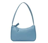 Lintat Borsa per avambraccio, stile retrò, da donna, con fiocco, in pelle PU, tinta unita, casual, per banchetto, tempo libero, Blu, 22.5*8*14.5cm