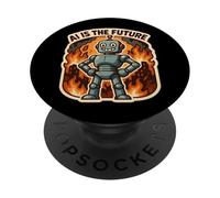 L'intelligenza artificiale è il futuro sarcasmo anti-intelligenza artificiale divertente PopSockets PopGrip Adesivo