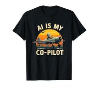 L'intelligenza Artificiale è Il Mio co-Pilota, Divertente Design aeronautico Vintage Maglietta