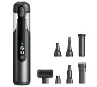 Linterngo Aspirapolvere Portatile 4-in-1 (grigio): Aspirazione 16500Pa, motore brushless 80W. Con display LED, autonomia 27 min & corpo in alluminio. Ideale per auto, casa e ufficio.