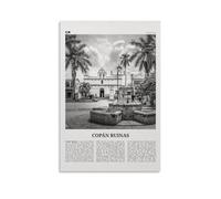 LINTEZHG Copán Ruinas Black and White Poster decorativo da parete, per soggiorno, camera da letto, decorazione moderna per camera da letto, 30 x 45 cm