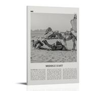 LINTEZHG Middle East Black And White Poster decorativo da parete, per soggiorno, camera da letto, decorazione moderna per camera da letto, 60 x 90 cm