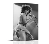 LINTEZHG Tina Turner Black and White Poster decorativo da parete, per soggiorno, camera da letto, decorazione moderna per camera da letto, 20 x 30 cm