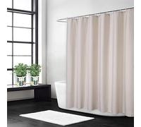 LinTimes Hotel Tenda da doccia di lusso tipo lino di canapa 240GSM tessuto pesante extra largo per bagno con ganci, Avorio, 280x200 cm