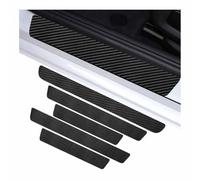 LINTINGLIHAI per Ford Fiesta 2017-2024 5pezzi Fibra Carbonio Battitacco Auto Anti-Graffio Scuff Soglia Porta Adesivi Benvenuto Pedaliera Protezione Accessori