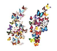 Lintopos - Adesivi da parete a forma di farfalla, per decorare la casa, la stanza del bebè, 80 pezzi