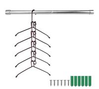 LINTRA Asta Appendiabiti Estensibile, 31-51 cm Asta per Armadio Appendiabiti, Acciaio Inox Bastone Estensibile, Completo di Tubi di Espansione e Viti, per Domestico e da Viaggio