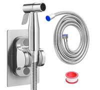 LINTRA Doccino per Bidet, Acciaio Inossidabile Idroscopino per WC, Argento Portatile Rubinetto Bidet, con Tubo Flessibile in PE da 1.5 Metri, Adatto per Cucine, Bagni o Hotel