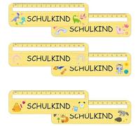 LINTRA Righello di Legno Strisce Lettura, 6 Pezzi ., Strisce di Lettura Guidate in Legno, 6 Motivi Regalo per Ritorno a Scuola, Scala Chiare, per Scuola, L'aula o Come Regalo