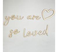 Lintran Wood You Are So Loved Wall Decor - Script Boho in legno con sceneggiatura per vivaio, bambini, ragazzi e ragazze decorazione della camera da letto - Decorazione da parete per vivaio con cuore