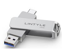 LINTYLE Chiavetta USB C da 128 GB, SSD esterno veloce 450 MB/s 2 in 1 Dual-Drive Tipo C + A USB3.2 Gen1 USB-C Solid State Thumb Drive SSD per iPhone 15/16/17, telefono Android, tablet, MacBook, Mac