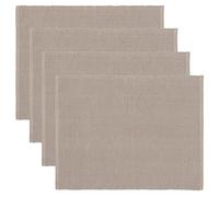 LINUM UNI Tovagliette 4-pezzi 35x46 cm, 100% cotone, Lavabile in lavatrice, Marrone Talpa