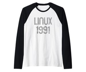 Linux 1991 - Design Fresco per G he Amano Il Software Libero Maglia con Maniche Raglan