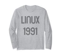 Linux 1991 - Design Fresco per G he Amano Il Software Libero Maglia a Manica