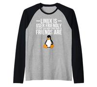 Linux è Facile da Usare Solo Molto esigente Chi Sono Gli Amici Maglia con Maniche Raglan