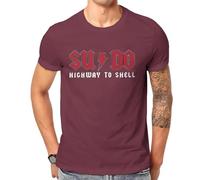 Linux Operating System Tux Penguin Man Tshirt Highway to Shell Fashion T Shirt Harajuku Streetwear Hipster