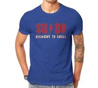 Linux Operating System Tux Penguin Man Tshirt Highway to Shell Fashion T Shirt Harajuku Streetwear Hipster