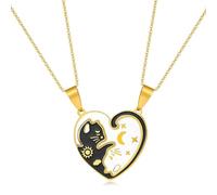 Linvimia 1 paio di collane a tema bianco e nero in metallo che simboleggia l'amore per regali romantici e da indossare tutti i giorni come regalo di anniversario