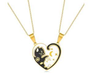 Linvimia 1 paio di collane a tema bianco e nero in metallo che simboleggia l'amore per regali romantici e da indossare tutti i giorni come regalo di anniversario