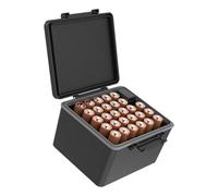 Linvimia Contenitore compatto per batteria con base antiscivolo e rilevatore di potenza per batterie 2A 3A Custodia per il trasporto di batterie portatile