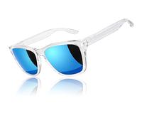 LINVO Occhiali da Sole Uomo Donna Polarizzati, Montatura Chiara Designer Protezione UV400 Guidare