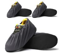 Linwnil [3 paia] Copriscarpe Premium Lavabili Riutilizzabili Antiscivolo per Stivali da Lavoro e Stivaletti per Operai, Durevoli e Robusti, Taglia Grande