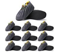 Linwnil Copriscarpe di alta qualità, lavabili, riutilizzabili, antiscivolo, per appaltatori, resistenti, grandi, 3 paia, Grigio, 10 paia, Taglia unica