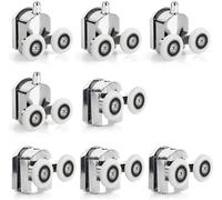 Linwnil Ruote di ricambio per porta doccia in cromo - 4X Top & 4X Bottom - Adatto per vetro 4-6mm (25mm,8pcs)