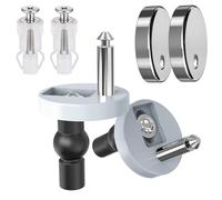 LINXIU Cerniere per sedile WC, fissaggio a sgancio rapido con viti e bulloni, confezione da 2, universali, per fori da 14-16 mm, nero e argento