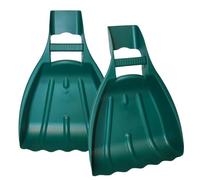 Linxor - Set di 2 pale da giardinaggio, raccogli-foglie con manico in polipropilene - 49 x 33 cm - Verde
