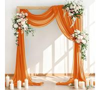LINXTAR Tessuto drappeggiato per archi nuziali 76,2 cm x 45,7 m, in chiffon trasparente, 1 pannello, drappo arancione, per addio al nubilato, baby shower, cabina fotografica, decorazione per feste di