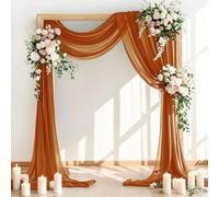 LINXTAR Tessuto drappeggiato per archi nuziali 76,2 x 45,7 m, in chiffon trasparente, 1 pannello, drappo in terracotta, per estate, matrimoni, addio al nubilato, baby shower, cabine fotografiche