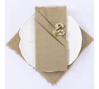 LINXTAR Tovaglioli fatti a mano con frange color carne, confezione da 12 tovaglioli in garza di cotone 45,7 x 45,7 cm, decorativi, naturali, morbidi, bohémien, per matrimoni, feste e uso quotidiano