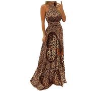 LINYOUY Abito estivo da donna, elegante, maxi abito estivo boho, abito da donna, lungo, senza spalline, tunica da sera, per feste, ballo, da sera, da cocktail, caffè, XL