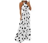 LINYOUY Abito estivo elegante, maxi abito estivo da donna, abito boho da donna, lungo, senza spalline, tunica, abito da sera, feste, ballo, da sera, da cocktail