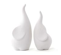 LINYTHER Statuette di elefante in ceramica con baule, coppia di coppie di elefanti amorevoli, scultura africana per la casa, elefanti di San Valentino, regali per donne, soprammobili per matrimoni