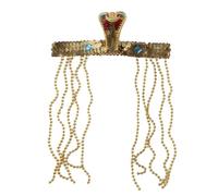 Linyuir Coperta Testa Cleopatra Snakebanda Frontale Egiziana Con Piumino Perle Accessorio Il Cosplay Cleopatra Ornamento La Testa Della Regina Accessorio Halloween E Oro Taglia unica
