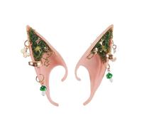 Linyuir Costume Del Rinascimento Orecchie Di Elfi Orecchie Dolci E Appuntite Con Muschio Fungo E Fiore Per Donna Verde Taglia unica