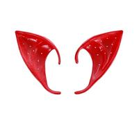Linyuir Costume Del Rinascimento Orecchie Di Elfi Orecchie Dolci E Appuntite Con Muschio Fungo E Fiore Per Donna Rosso A Taglia unica